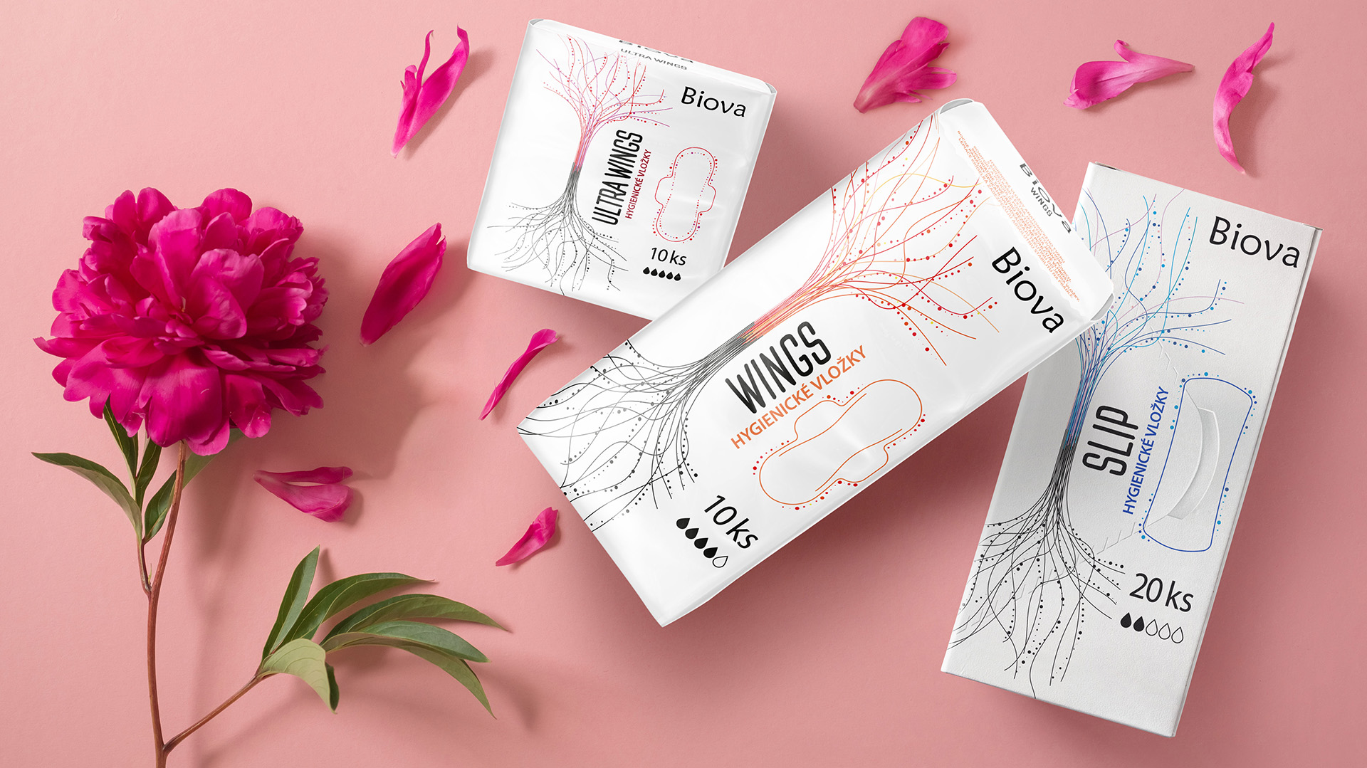 Biova hygienocke vlozky packaging design